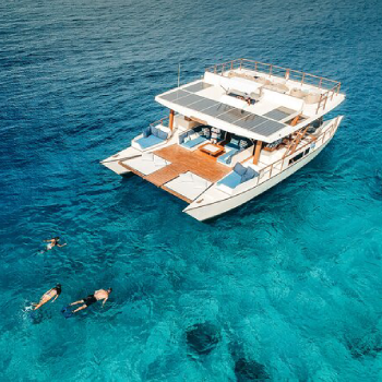 snorkeling cruise white boat