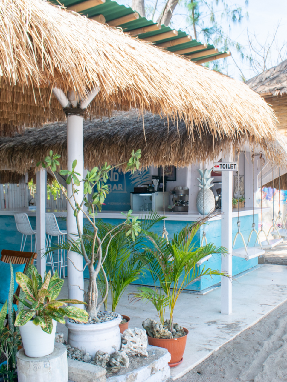 legenda bar on the beach of gili air
