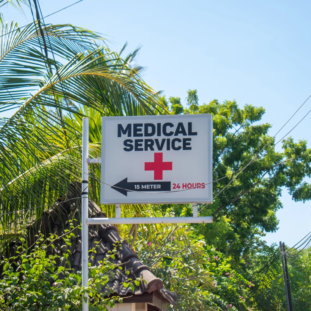 medical service sign on gili islands