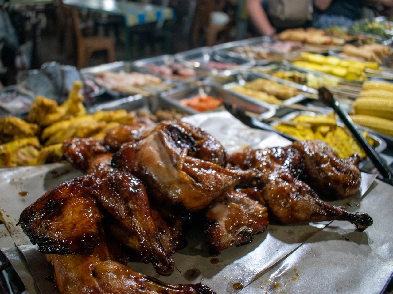 grilled chicken at gili trawangan night market