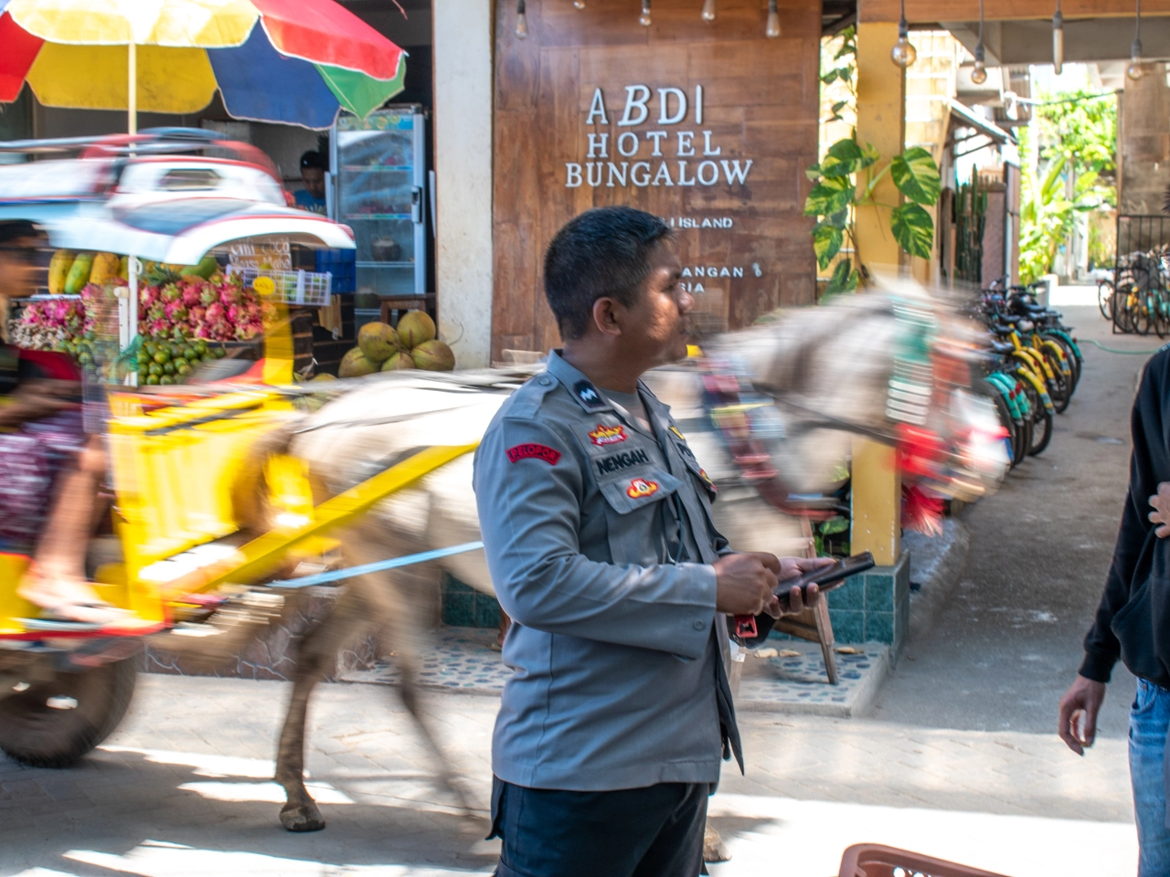 police officer on gili trawangan