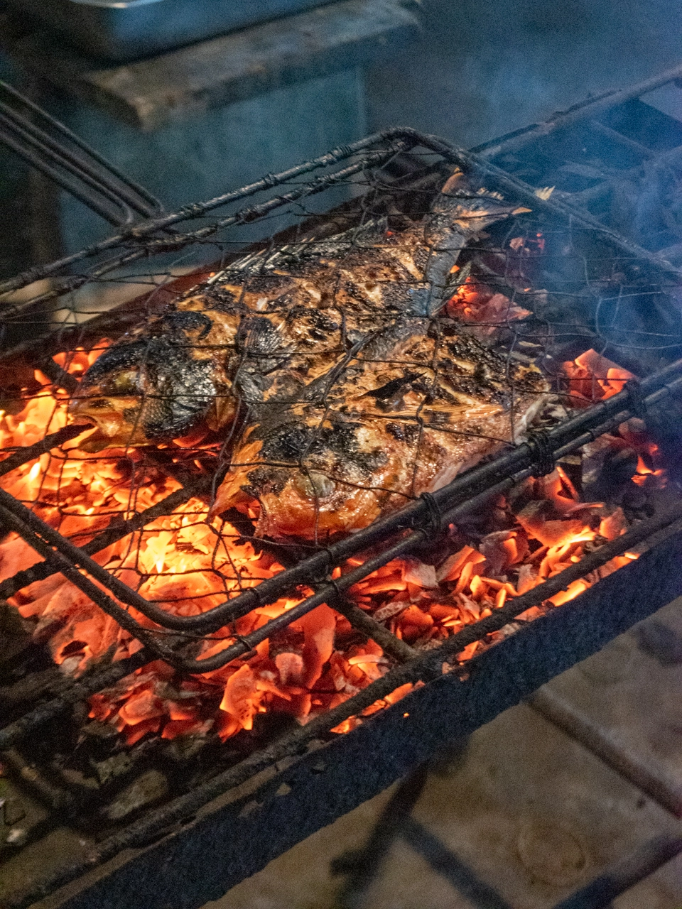 roasted fish at the night market on gili trawangan