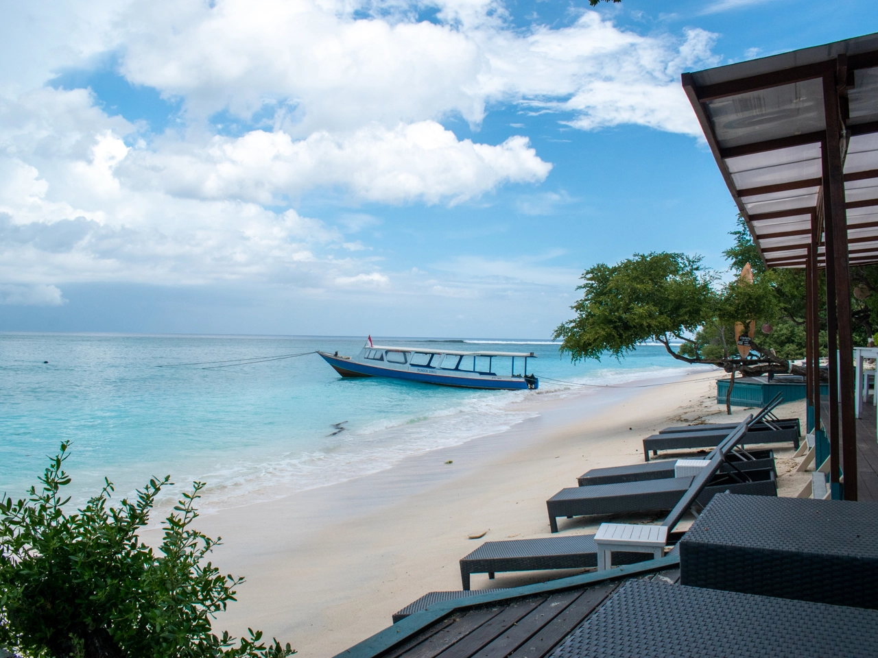 gili trawangan south beach 2 view from a restaurant