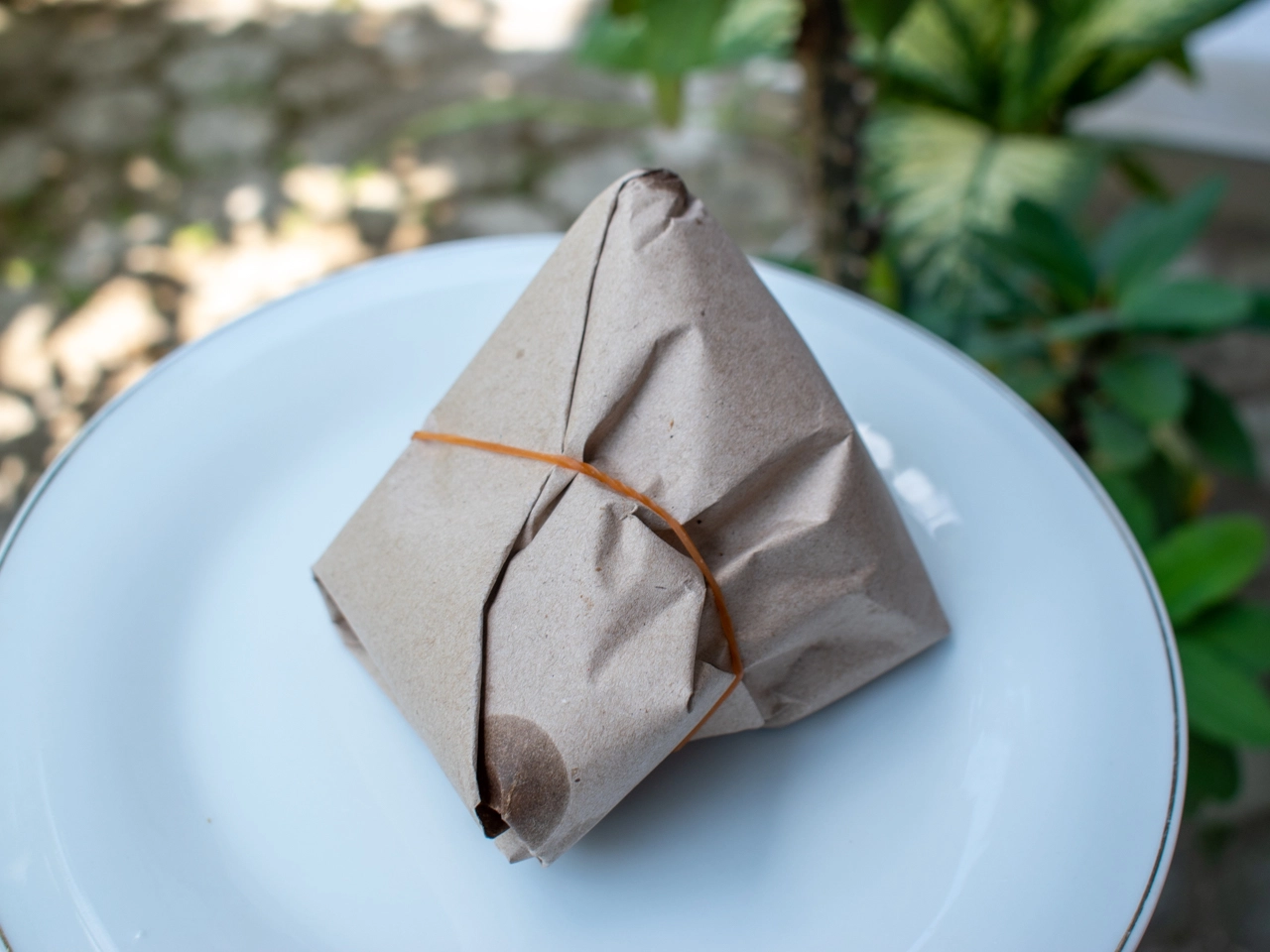 wrapped rice on gili trawangan