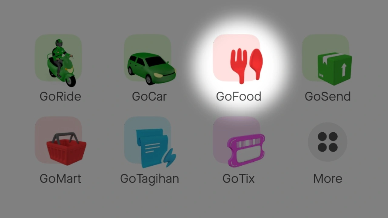 ordering food online via gojek app in ubud